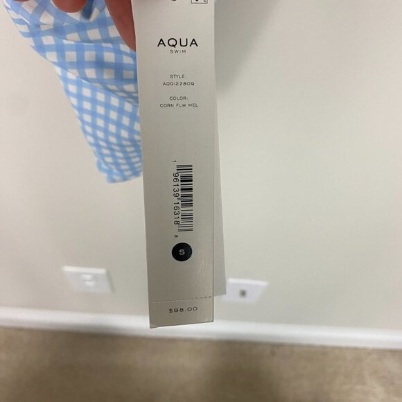 Aqua Colorblock Maillo Cutout One Piece Swimsuit Corn Flower Womens Small - Picture 7 of 11